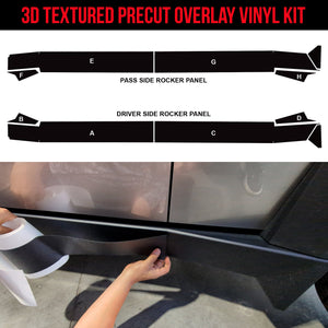 Tesla Cybertruck Rocker Panels DIY Fascia Vinyl Overlay Film Protection Kit Guard Version 2.0 - SLIPLO