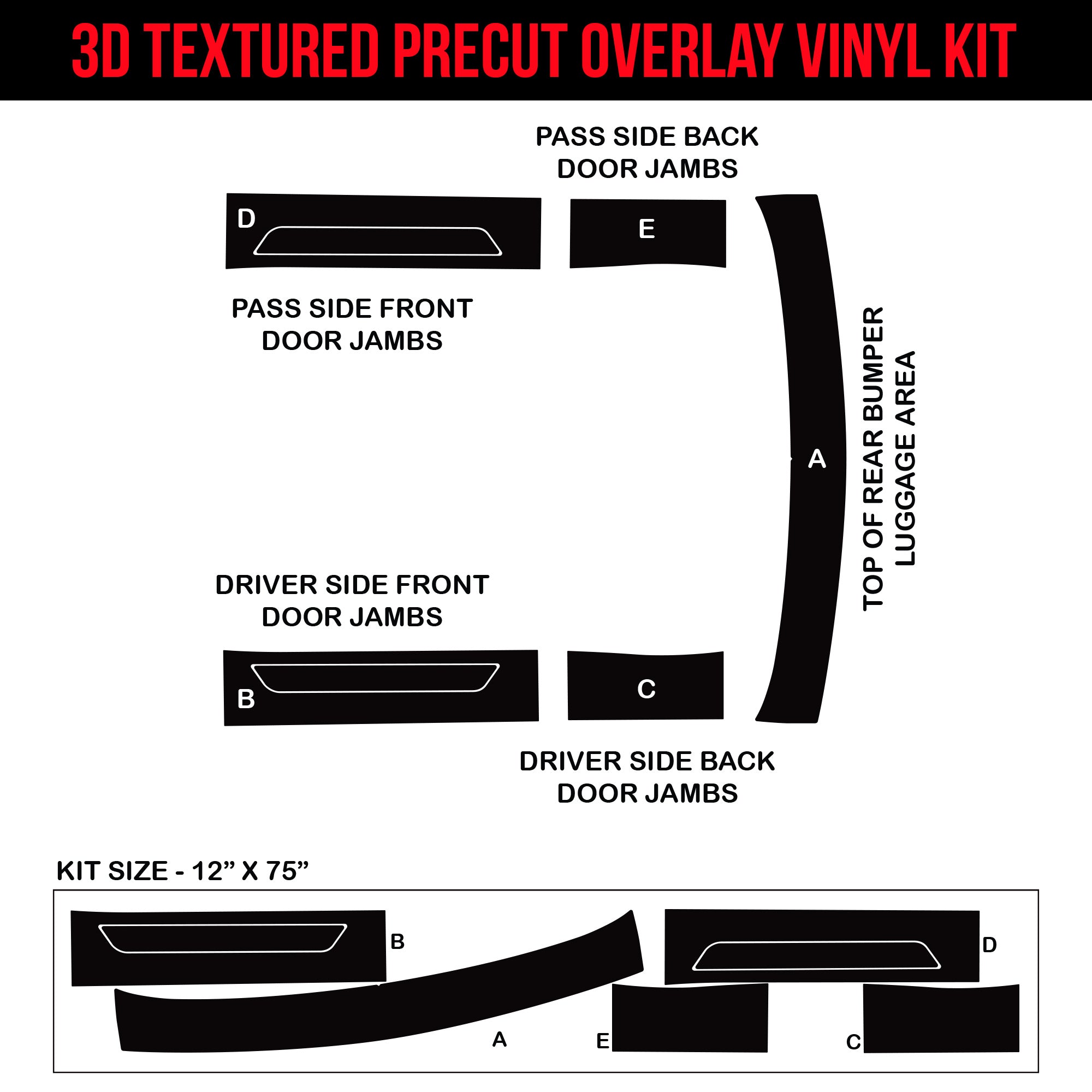 Tesla Model 3 Door Jamb & Luggage Arear Protection DIY Vinyl Guard Kit by TOProtect | 2017 - 2023 - SLIPLO